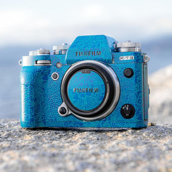 Fujifilm X-T3 camera vinyl skin wrap Aegean Blue